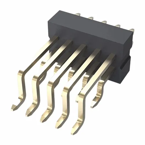 1,0 mm pin koptekst dubbele rij rechts hoek SMT