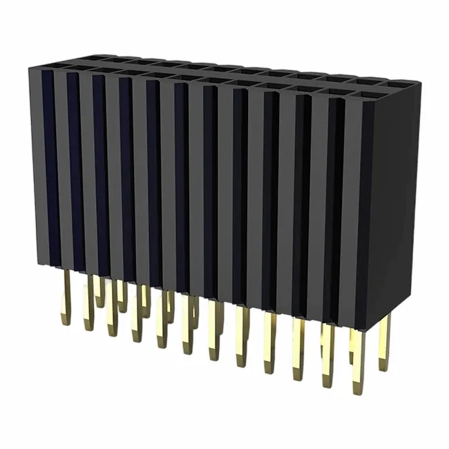 1.27x2.54 mm vrouwelijke koptekst enkele rij recht