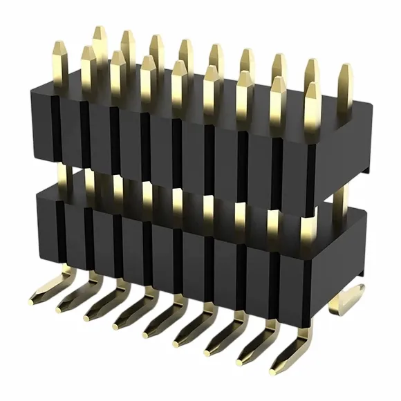 1,27x2.54 mm pin header dubbele rij dubbele plastic smt