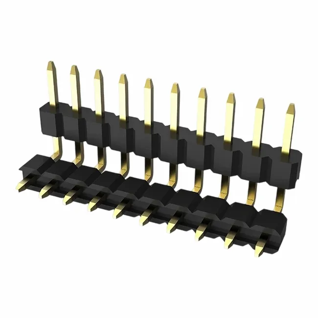 2,0 mm pin koptekst enkele rij dubbele spacer rechterhoek dip