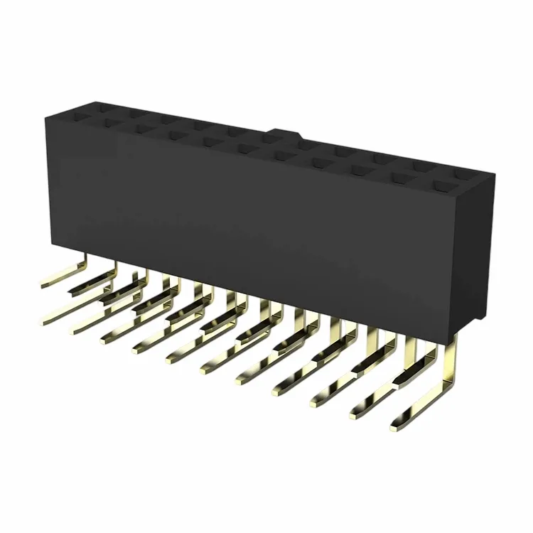 2,54 mm vrouwelijke koptekst dubbele rij rechts hoek dip type y