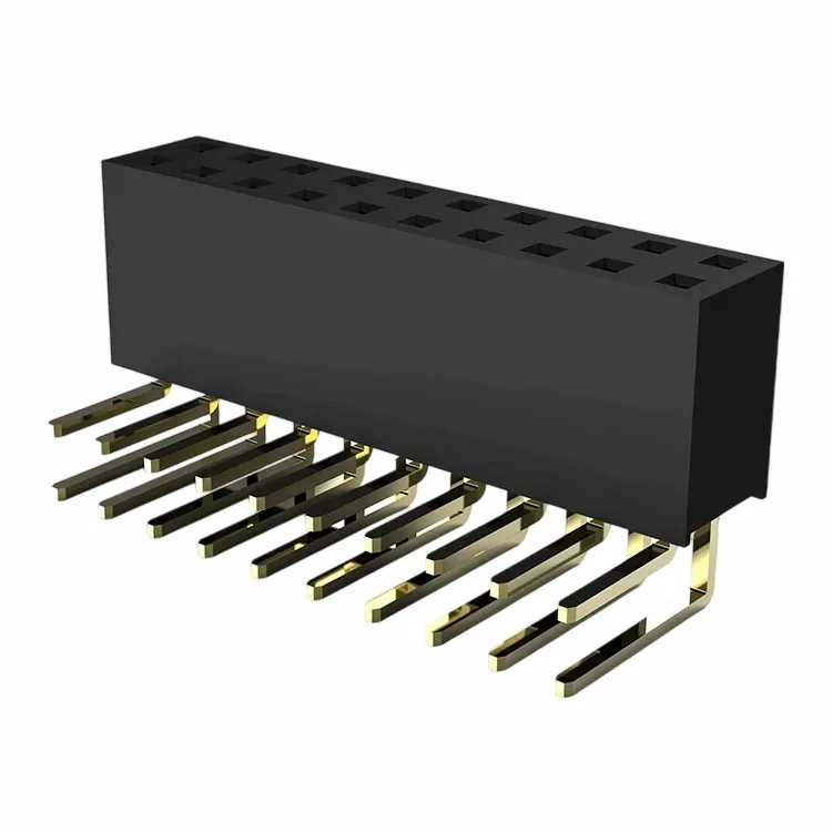 2,54 mm vrouwelijke koptekst dubbele rij rechts hoek dip y type