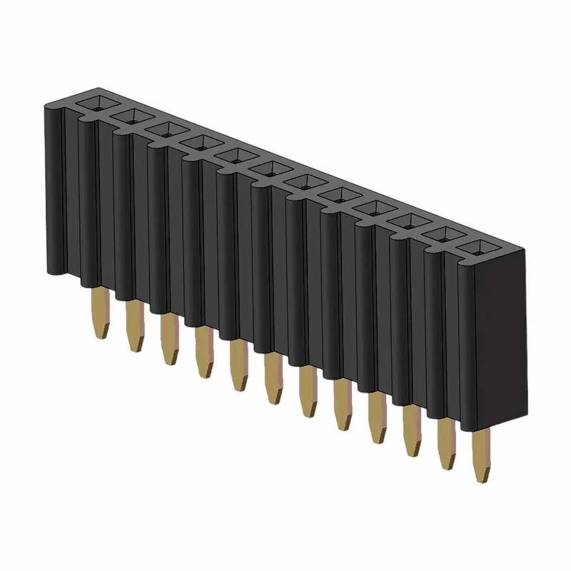 2,54 mm vrouwelijke koptekst enkele rij recht O Type-1